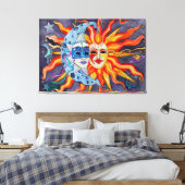 Hemelse Komedie en Tragedie Canvas Afdruk (Insitu (Slaapkamer))