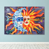Hemelse Komedie en Tragedie Canvas Afdruk (Insitu (Houten vloer))