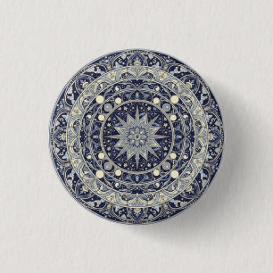 Hemelse Kompas Mandala Ster Patroon Kunst Ronde Button 3,2 Cm