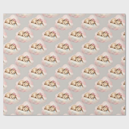 Hemelse konijnenverjaardag cadeaupapier (Vlak)