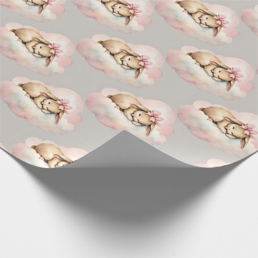 Hemelse konijnenverjaardag cadeaupapier (Hoek)