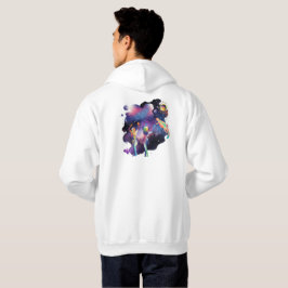 Hemelse Kosmische Dansers en Regenbooghagedis Hoodie