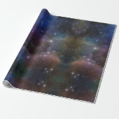 Hemelse kosmische sterrenstelsel patroon cadeaupapier (Uitgerold)