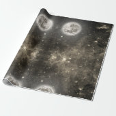 Hemelse kosmische sterrenstelsel patroon cadeaupapier (Uitgerold)