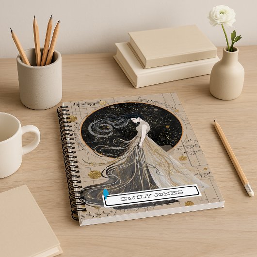 Hemelse Kosmische Vrouw Gepersonaliseerd Notitiebo Notitieboek