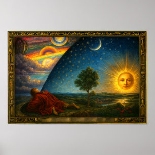 Hemelse Kosmos Afgeleid Van Flammarion Gravure Poster