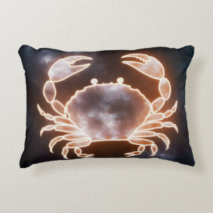 Hemelse krab kunst die kanker Zodiac Nadelen verte Accent Kussen