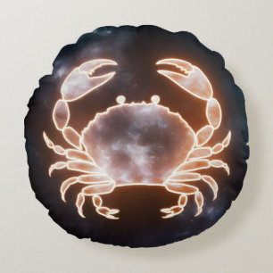 Hemelse krab kunst die kanker Zodiac Nadelen verte Rond Kussen