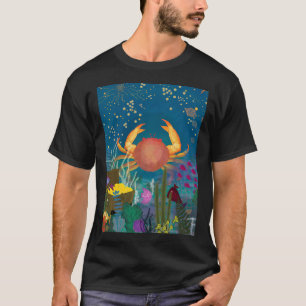 Hemelse Krab & Schat: Een Whimsische Zodiac Onbe T-shirt