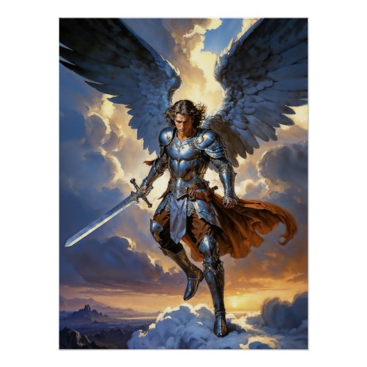 Hemelse Kracht Aartsengel Michael Perfect Poster (Voorkant)