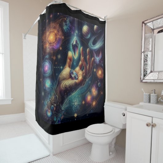 Hemelse Kristal in de Palm Galaxy Spacy Douchegordijn (In situ)