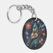 Hemelse Kristal in de Palm Galaxy Spacy Sleutelhanger (Voorkant Links)