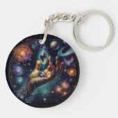 Hemelse Kristal in de Palm Galaxy Spacy Sleutelhanger (Achterkant)