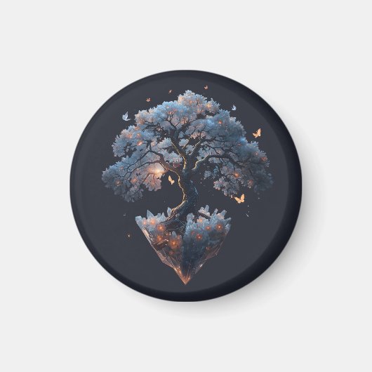 Hemelse Kristalboom – Fantasie Natuur Kunst Magneet (Voorkant)
