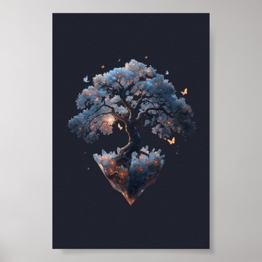 Hemelse Kristalboom – Fantasie Natuur Kunst Poster (Voorkant)