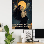 Hemelse Kunst | Gotische Vrouw | Etherische Mystie Poster (Thuiskantoor)