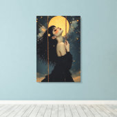 Hemelse Kunst | Gotische Vrouw | Ethische Mystiek Canvas Afdruk (Insitu (Houten vloer))