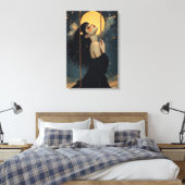 Hemelse Kunst | Gotische Vrouw | Ethische Mystiek Canvas Afdruk (Insitu (Slaapkamer))