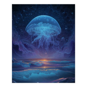 Hemelse kwal oceaan lucht fantasie kunst perfect poster