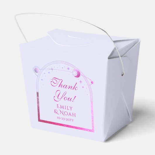 Hemelse Lavendel Roze Zon Maan Sterren Huwelijk Bedankdoosjes (Achterkant)