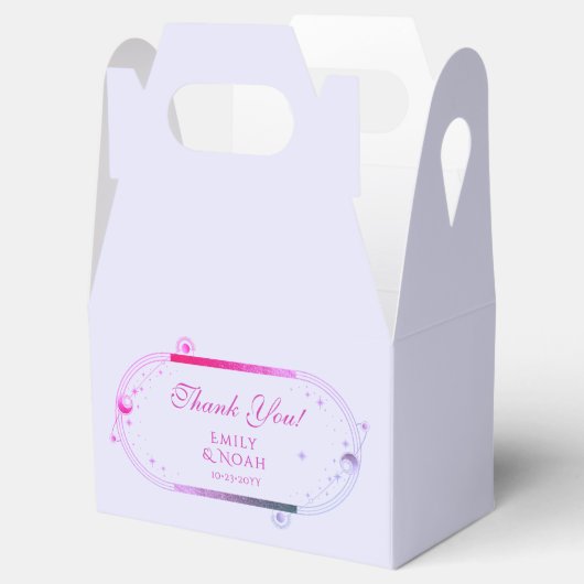Hemelse Lavendel Roze Zon Maan Sterren Huwelijk Bedankdoosjes (Geopend)