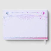 Hemelse Lavendel Roze Zon Maan Sterren Huwelijk Gastenboek (Achterkant)