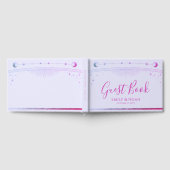 Hemelse Lavendel Roze Zon Maan Sterren Huwelijk Gastenboek (Volledig)