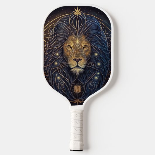 Hemelse Leeuw Hoofd Modern Monogram Pickleball Paddle (Achterkant)