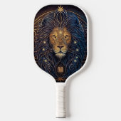 Hemelse Leeuw Hoofd Modern Monogram Pickleball Paddle (Voorkant)