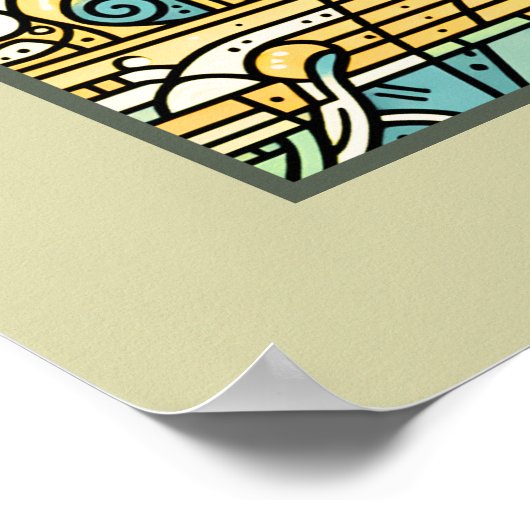 Hemelse levensboom: psychedelisch droomlandschap poster (Hoek)