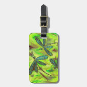 Hemelse libellen op een sterrenhemel bagagelabel (Voorkant verticaal)