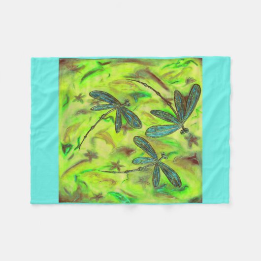 Hemelse libellen op een sterrenhemel fleece deken (Voorkant (Horizontaal))