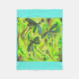 Hemelse libellen op een sterrenhemel fleece deken