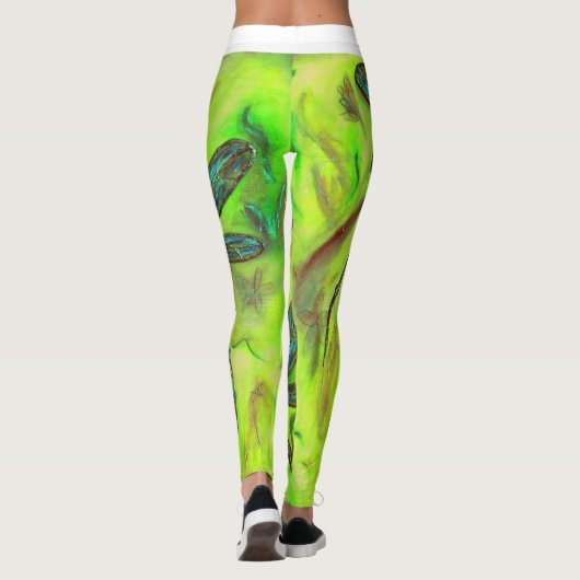 Hemelse libellen op een sterrenhemel leggings (Achterkant)