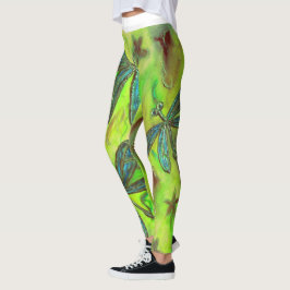 Hemelse libellen op een sterrenhemel leggings