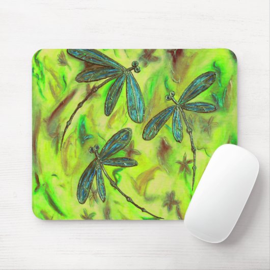 Hemelse libellen op een sterrenhemel muismat (Met muis)