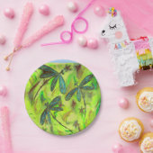 Hemelse libellen op een sterrenhemel papieren bordje (Feest)