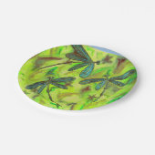 Hemelse libellen op een sterrenhemel papieren bordje (Gekanteld)