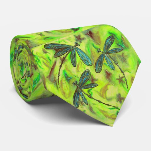 Hemelse libellen op een sterrenhemel stropdas (Opgerold)