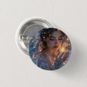 Hemelse Lichtdrager – Engel die de Ster van God va Ronde Button 3,2 Cm (Voorkant /achterkant)