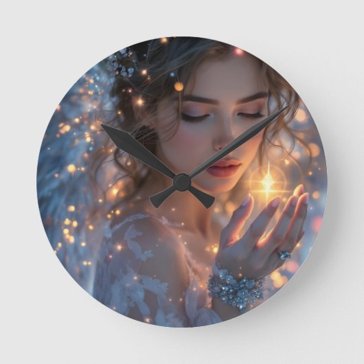 Hemelse Lichtdrager – Engel die de Ster van God va Ronde Klok (Voorkant)