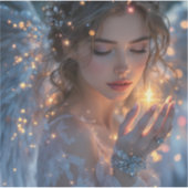 Hemelse Lichtdrager – Engel die de Ster van God va Sticker (Voorkant)