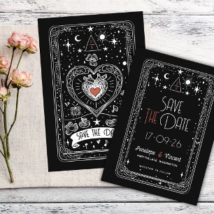 Hemelse Liefde Bruiloft Save the Date Kaart