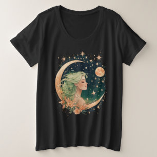 Hemelse Liefde: Mystic Moon Tattoo Grote Maat T-shirt