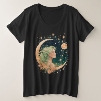 Hemelse Liefde: Mystic Moon Tattoo Grote Maat T-shirt