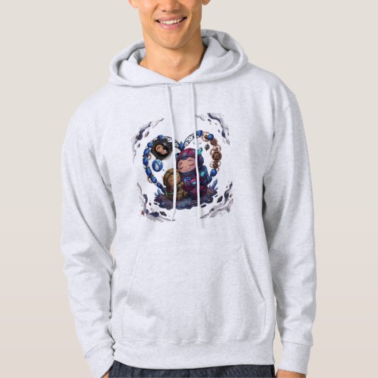 Hemelse liefde ouder en kind ruimte kunst hoodie (Voorkant)