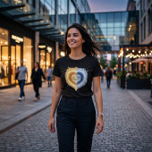 Hemelse Liefde Zon Maan Hart T-shirt