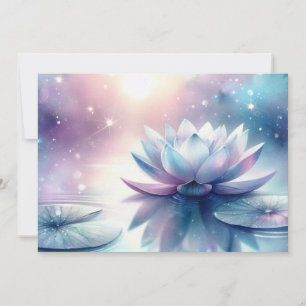 Hemelse Lotus Bloei Waterlelie Spiritueel Kosmisch Feestdagenkaart