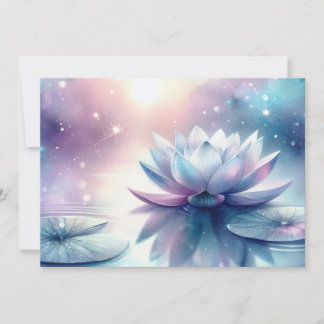 Hemelse Lotus Bloei Waterlelie Spiritueel Kosmisch Feestdagenkaart