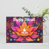 Hemelse Lotus Diwali Kaart (Staand voorkant)